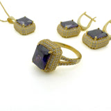 Turkish Handmade Amethyst 925 Sterling Silver Jewelry Set | Elegant Gift for Women & Mom