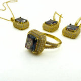 Handcrafted Multi-Color Topaz 925 Sterling Silver Jewelry Set for Women - Elegant Gift for Her