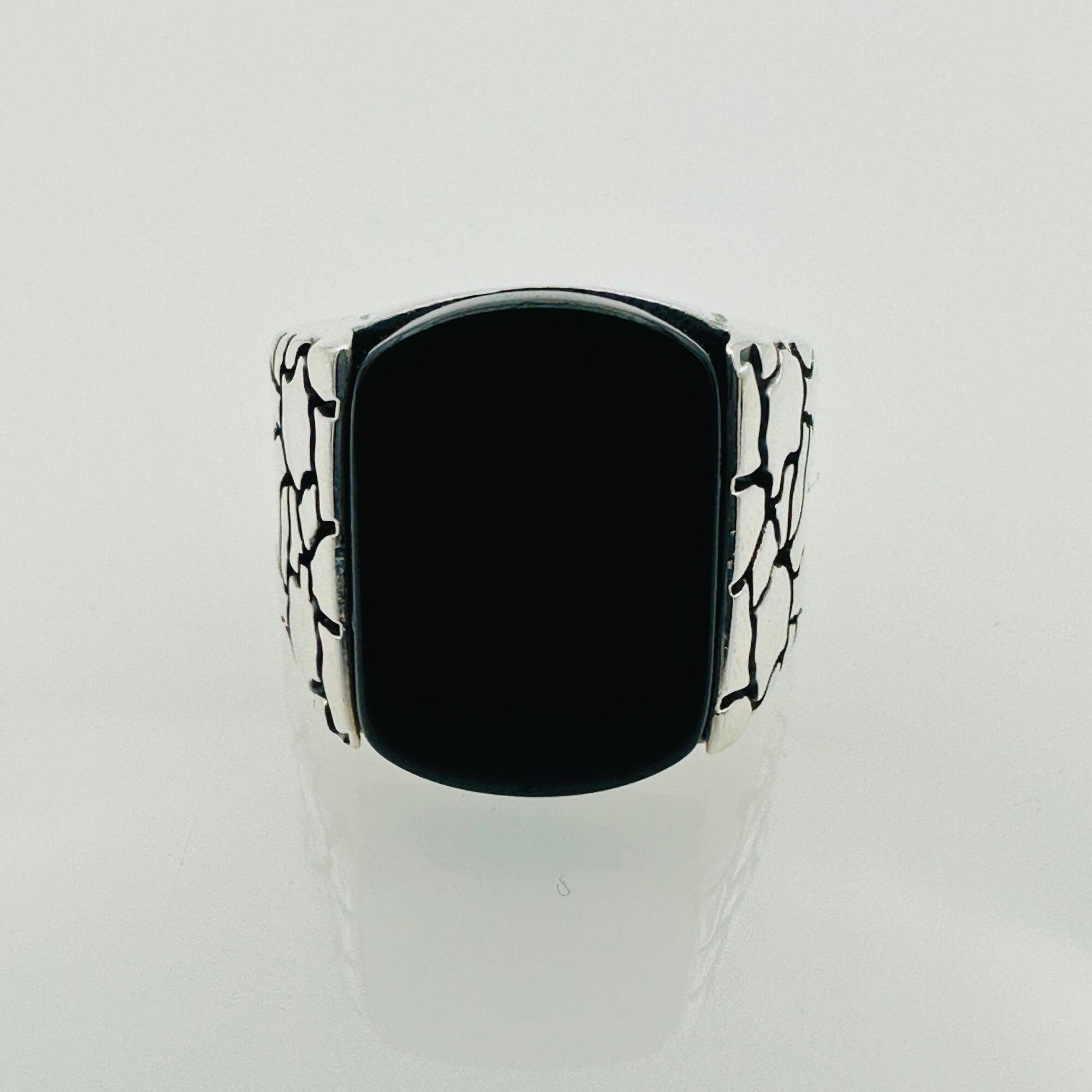 Men's Handmade Black Onyx Gemstone Ring
