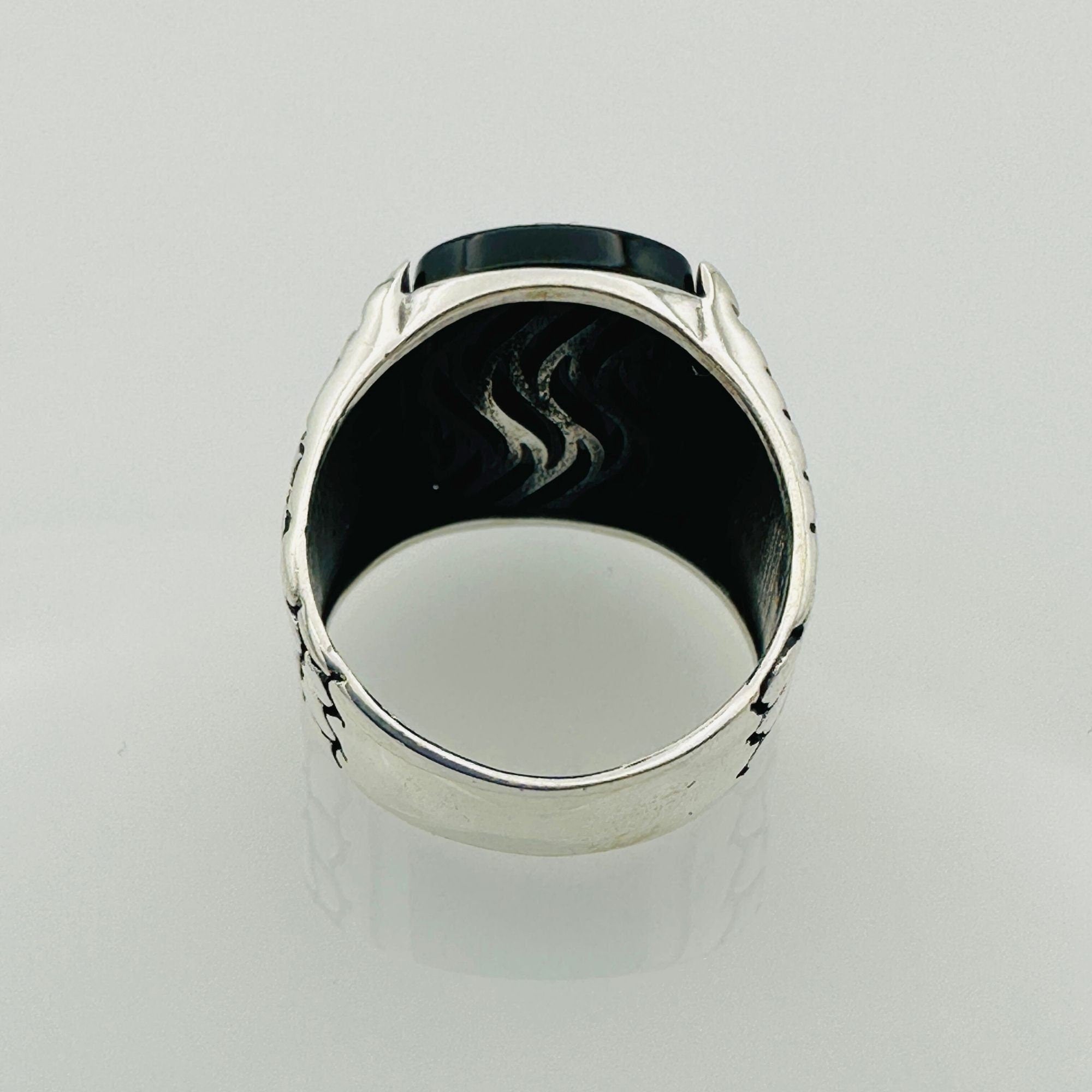 Men's Handmade Black Onyx Gemstone Ring