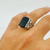 Men's Handmade Black Onyx Gemstone Ring