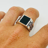 Men's Natural Black Onyx Gemstone Ring