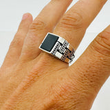 Men's Natural Black Onyx Gemstone Ring