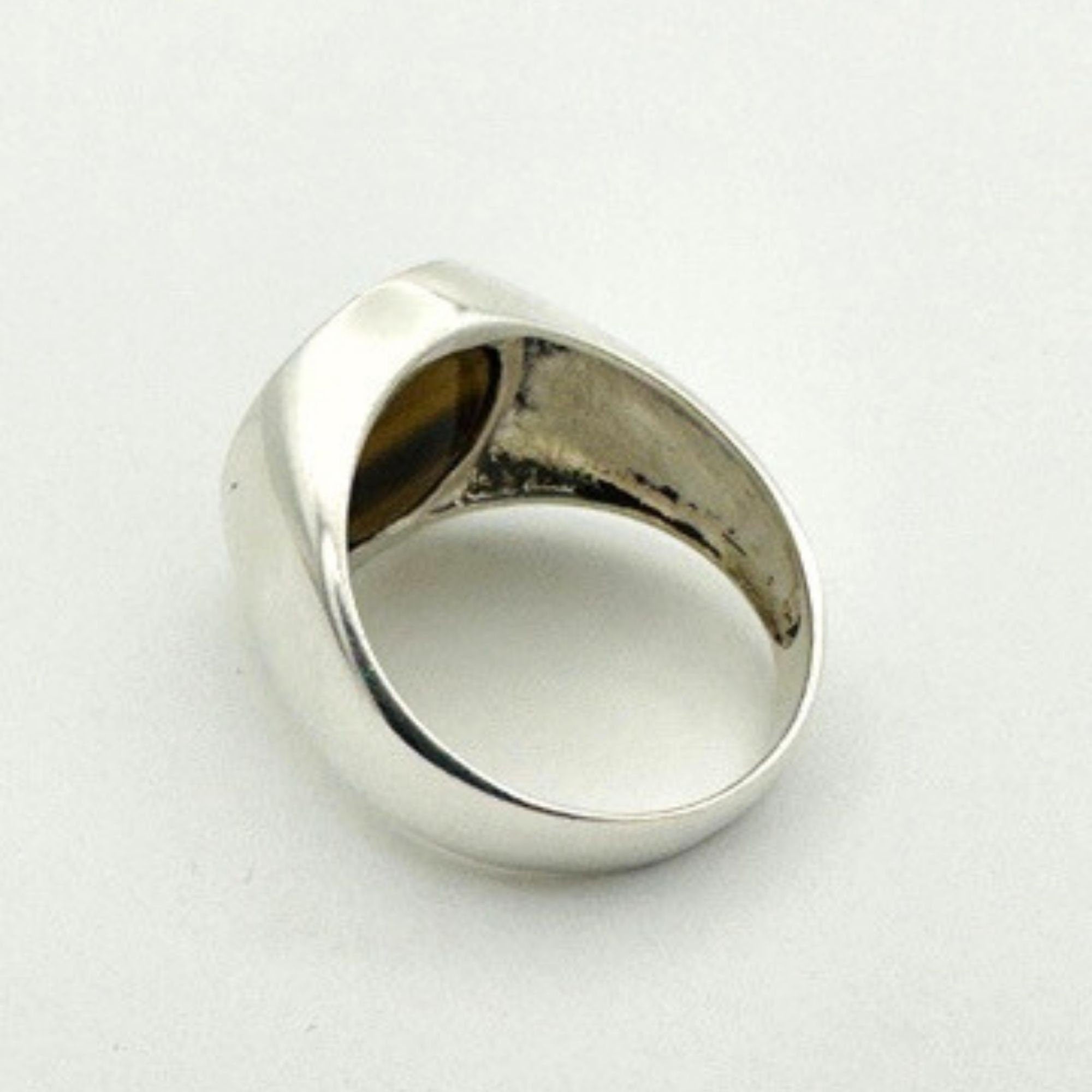 خاتم فضة بحجر عين النمر للرجال