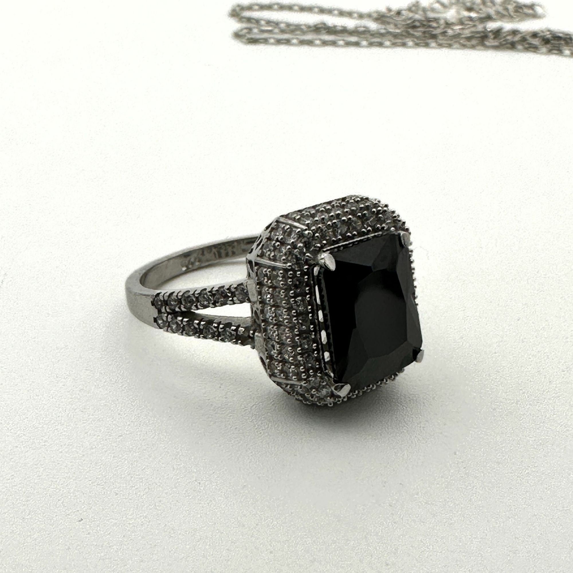 Handcrafted Turkish 925 Sterling Silver Black Onyx Jewelry Set for Women