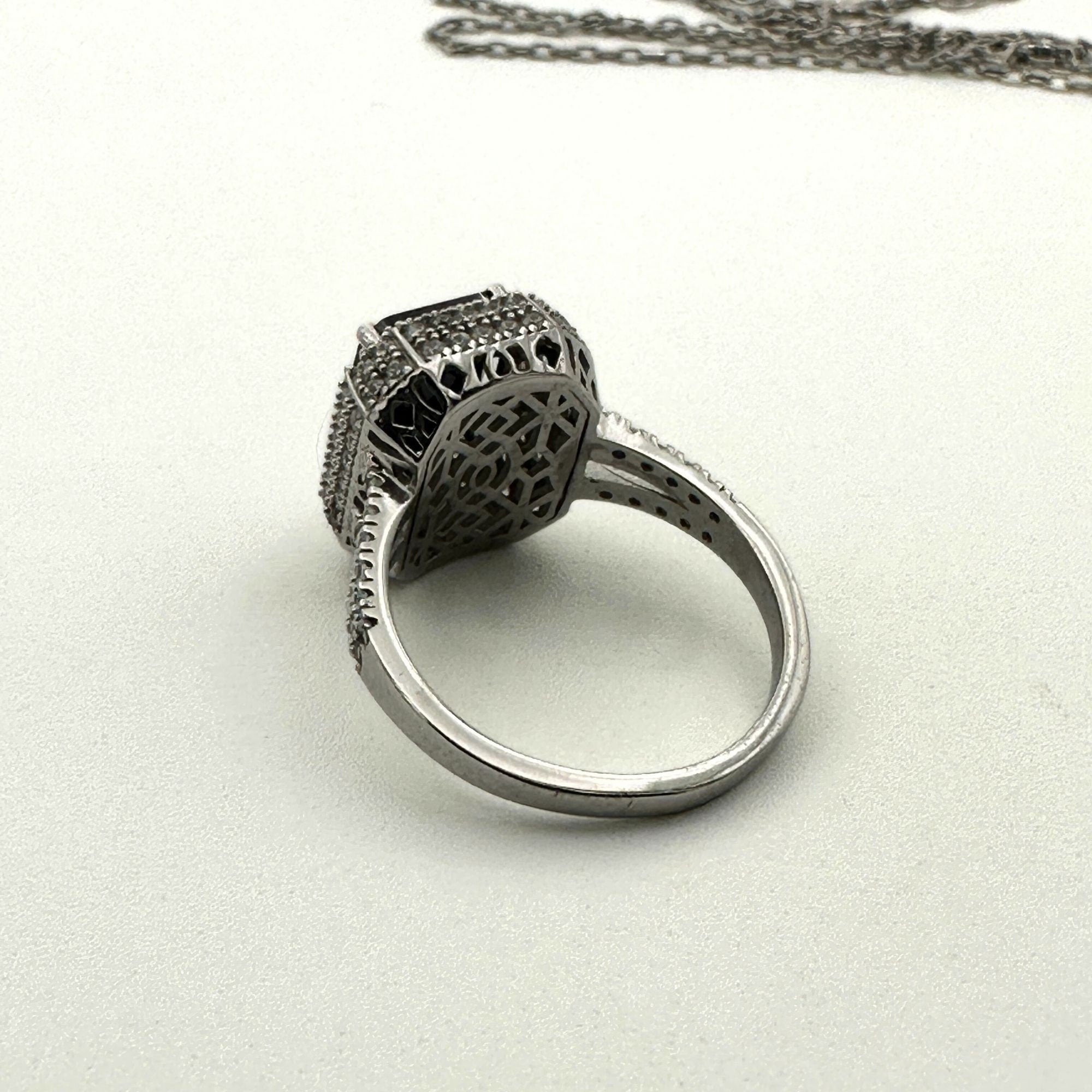 Handcrafted Turkish 925 Sterling Silver Black Onyx Jewelry Set for Women