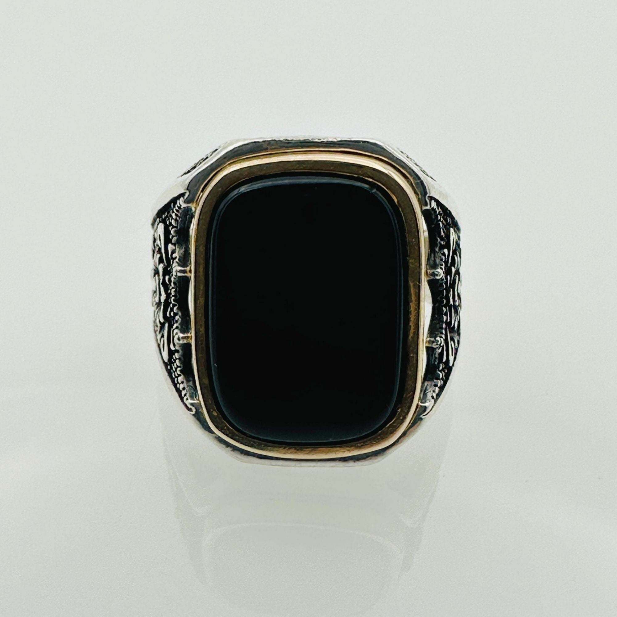 Men's Natural Black Onyx Gemstone Ring
