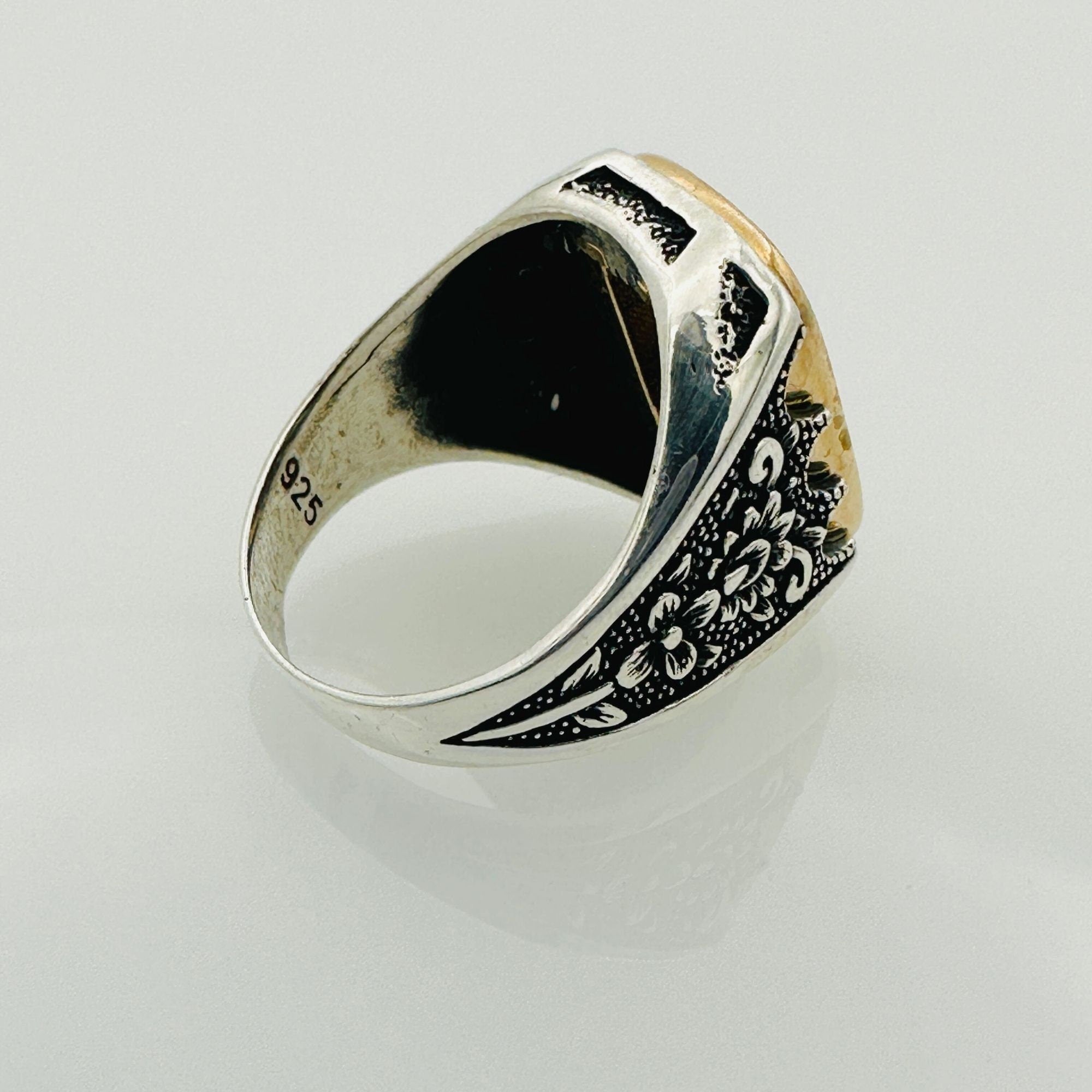 Men's Natural Black Onyx Gemstone Ring