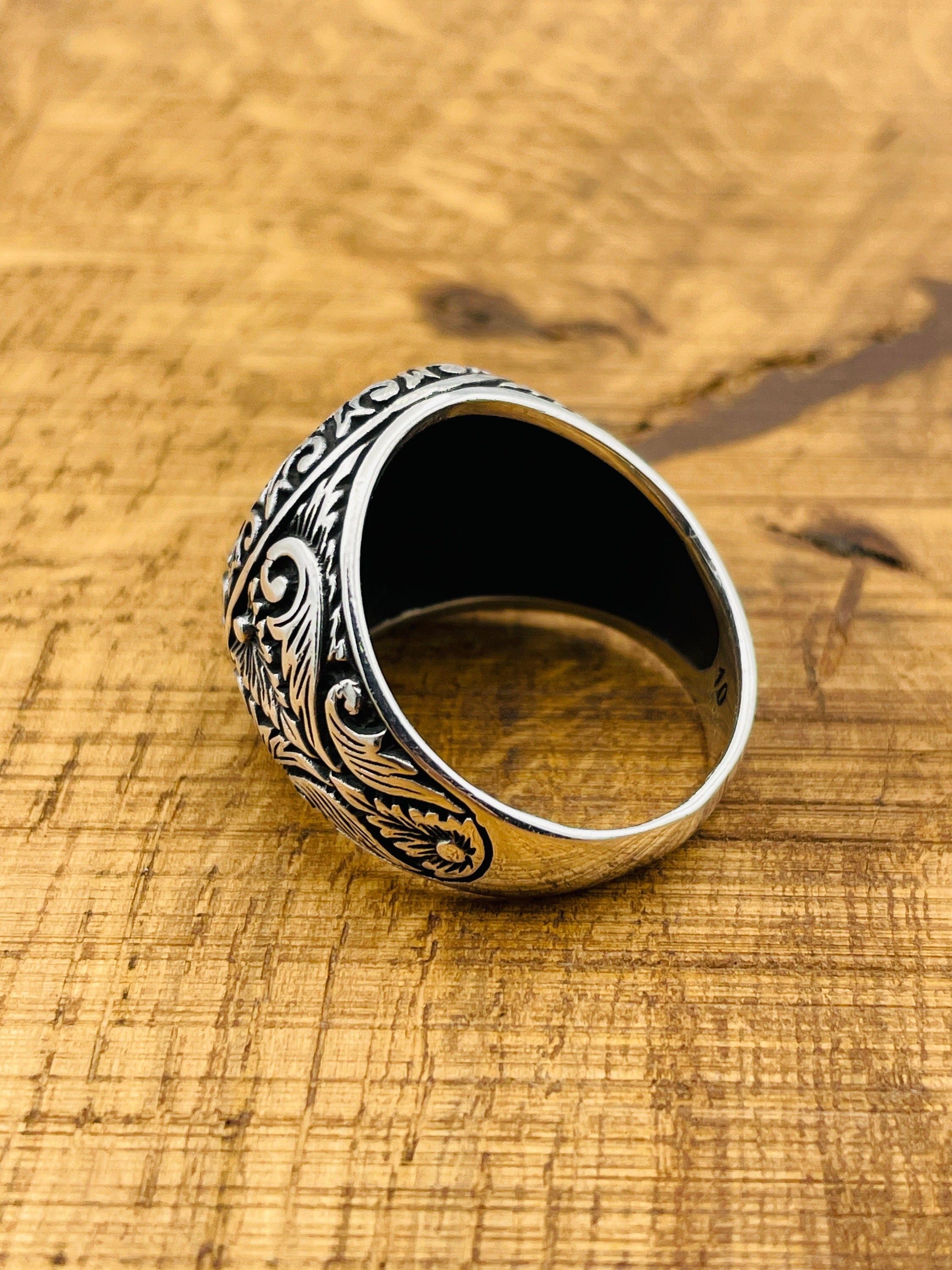 Men's Handmade 925 Sterling Silver Star of David Ring | Turkish Spiritual & Cultural Jewelry