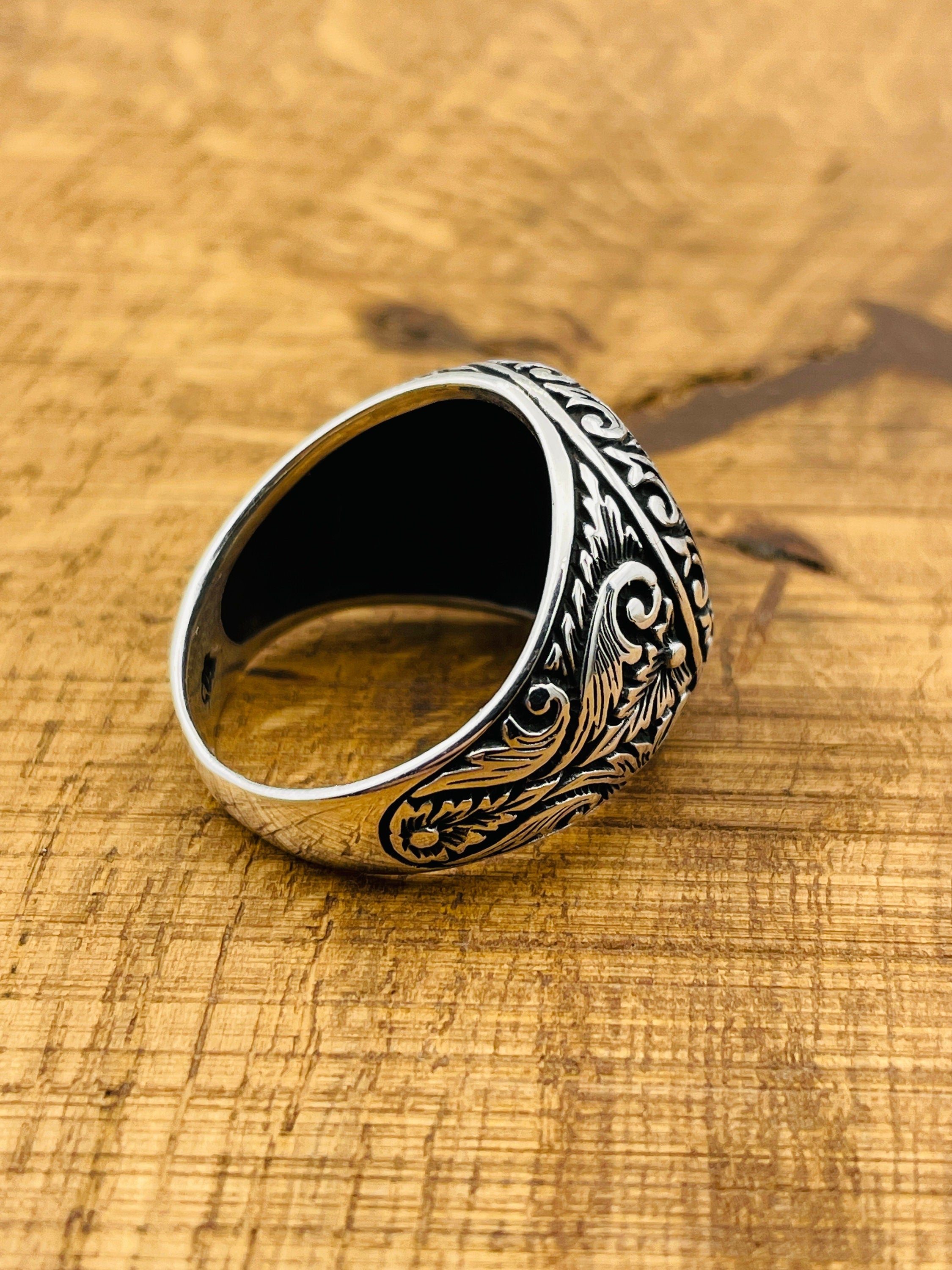 Men's Handmade 925 Sterling Silver Star of David Ring | Turkish Spiritual & Cultural Jewelry