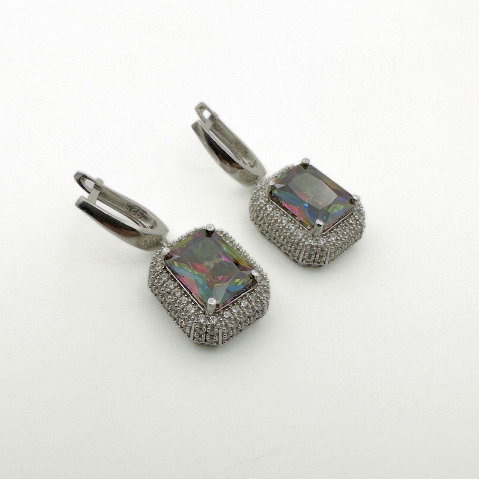 Exquisite Turkish Handmade Mystic Topaz 925 Sterling Silver Jewelry Set