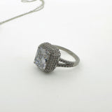 Handgemaakte Turkse 925 Sterling Zilver Witte Zirkoon Dames Sieradenset | Geschenkdoos Inbegrepen