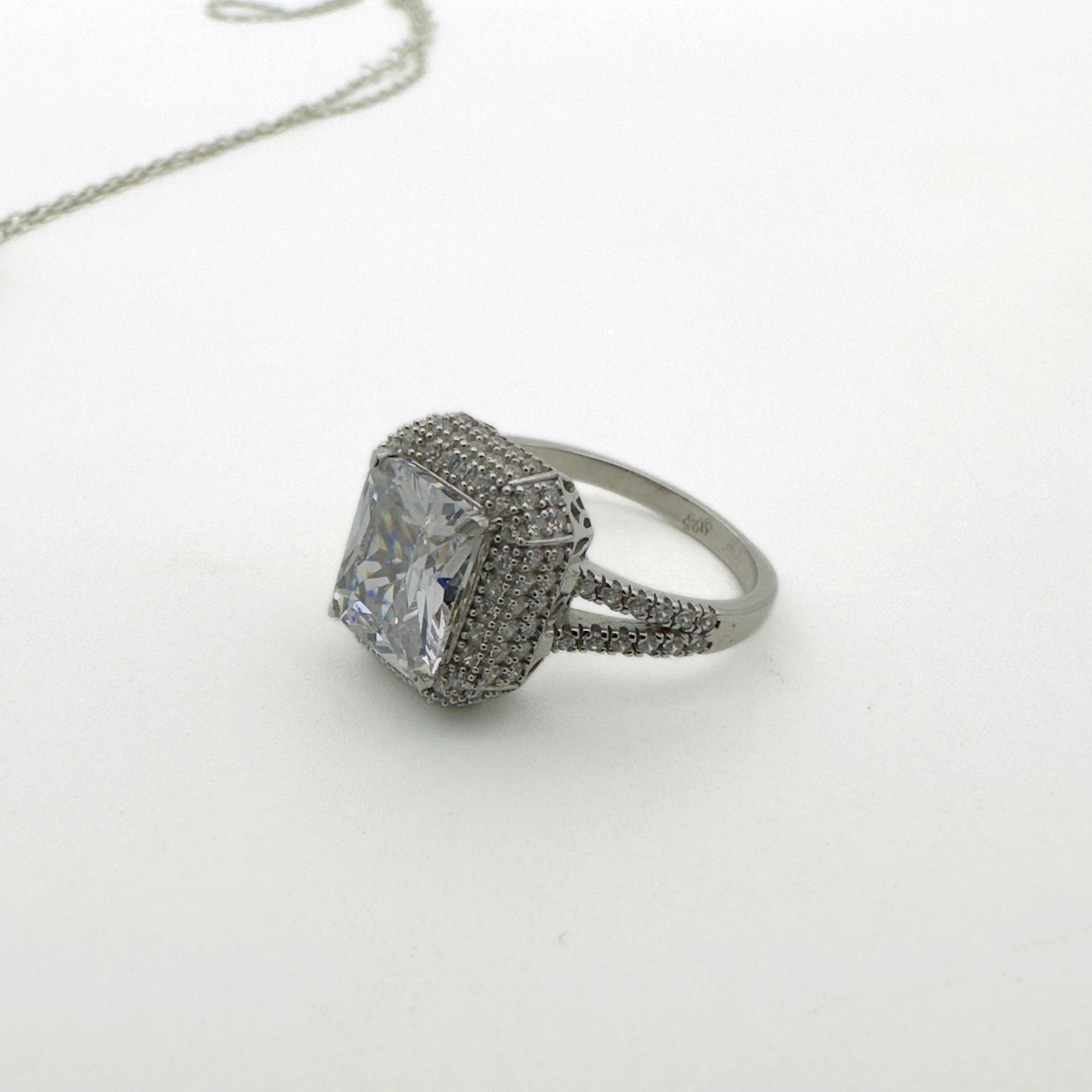 Handgemaakte Turkse 925 Sterling Zilver Witte Zirkoon Dames Sieradenset | Geschenkdoos Inbegrepen