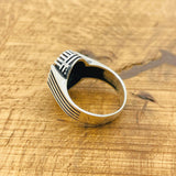 Handcrafted 925 Sterling Silver Ottoman Men's Ring with Color-Changing Zultanite Stone