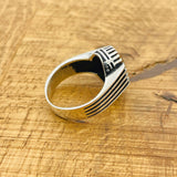 Handcrafted 925 Sterling Silver Ottoman Men's Ring with Color-Changing Zultanite Stone