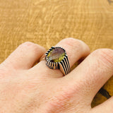Handcrafted 925 Sterling Silver Ottoman Men's Ring with Color-Changing Zultanite Stone