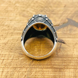 Exquisite Handmade Ottoman Sterling Silver Men's Ring with Dynamic Color-Changing Zultanite Stone