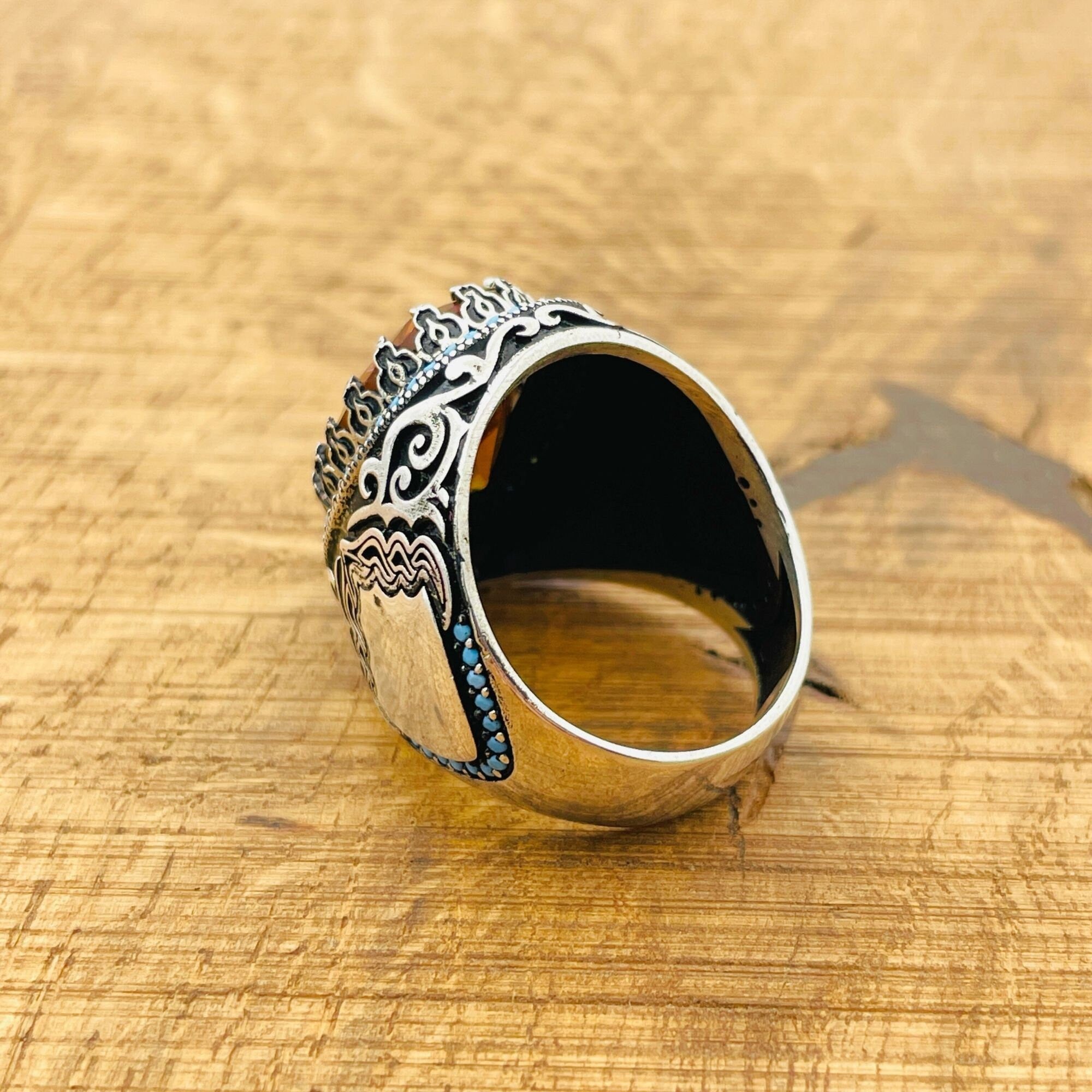 Handcrafted Ottoman Men's Ring with Color-Changing Zultanite Stone | Authentic 925 Sterling Silver