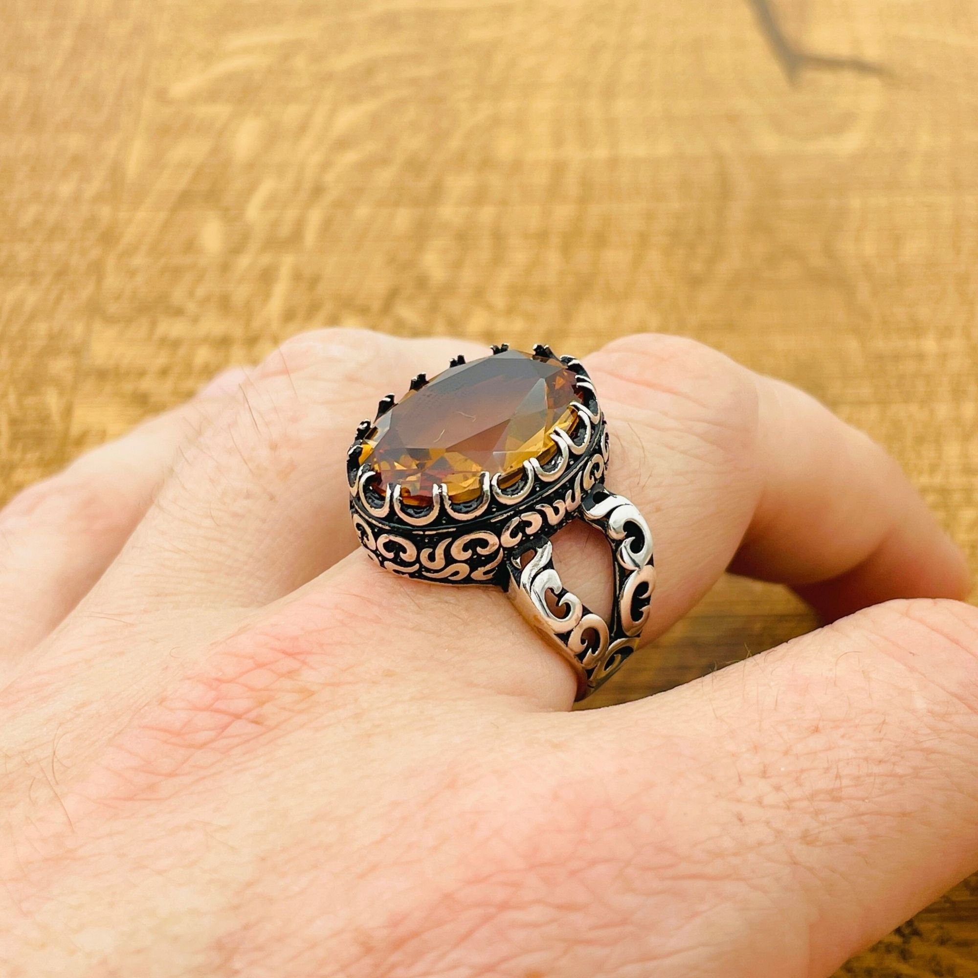 Exquisite Ottoman Zultanite Men's Ring | Color-Changing 925 Sterling Silver Gemstone Jewelry | Unique Gift for Him