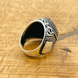 خاتم رجالي متعدد الألوان على الطراز العثماني من الزولتانيت | حجر كريم يتغير لونه فضة استرلينية مصنوعة يدوياً