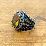 Color-Changing Zultanite Sterling Silver Men's Ring - Ottoman Style Handcrafted Luxury Jewelry