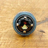 خاتم رجالي يدوي الصنع على الطراز العثماني متعدد الألوان من الزولتانيت - فضة استرلينية، حجر كريم يتغير لونه