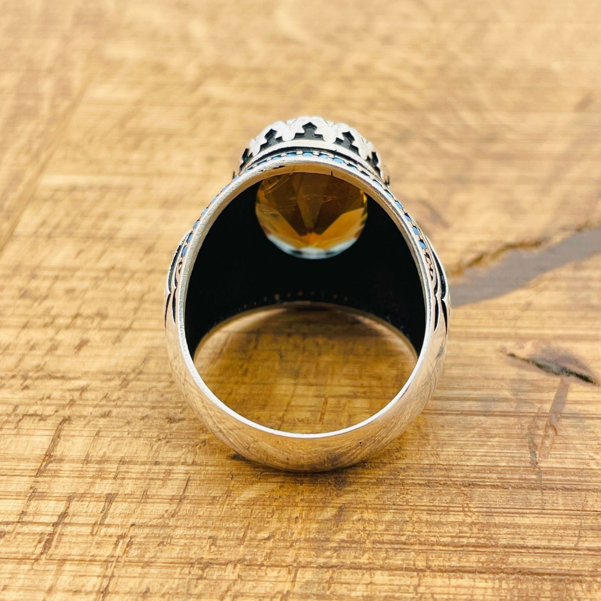 Exquisite Ottoman Sterling Silver Men's Ring with Color-Changing Zultanite Stone