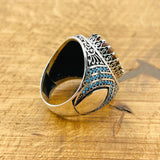 Handcrafted Ottoman Sterling Silver Men's Ring | Color-Changing Zultanite | Luxury Gift for Him