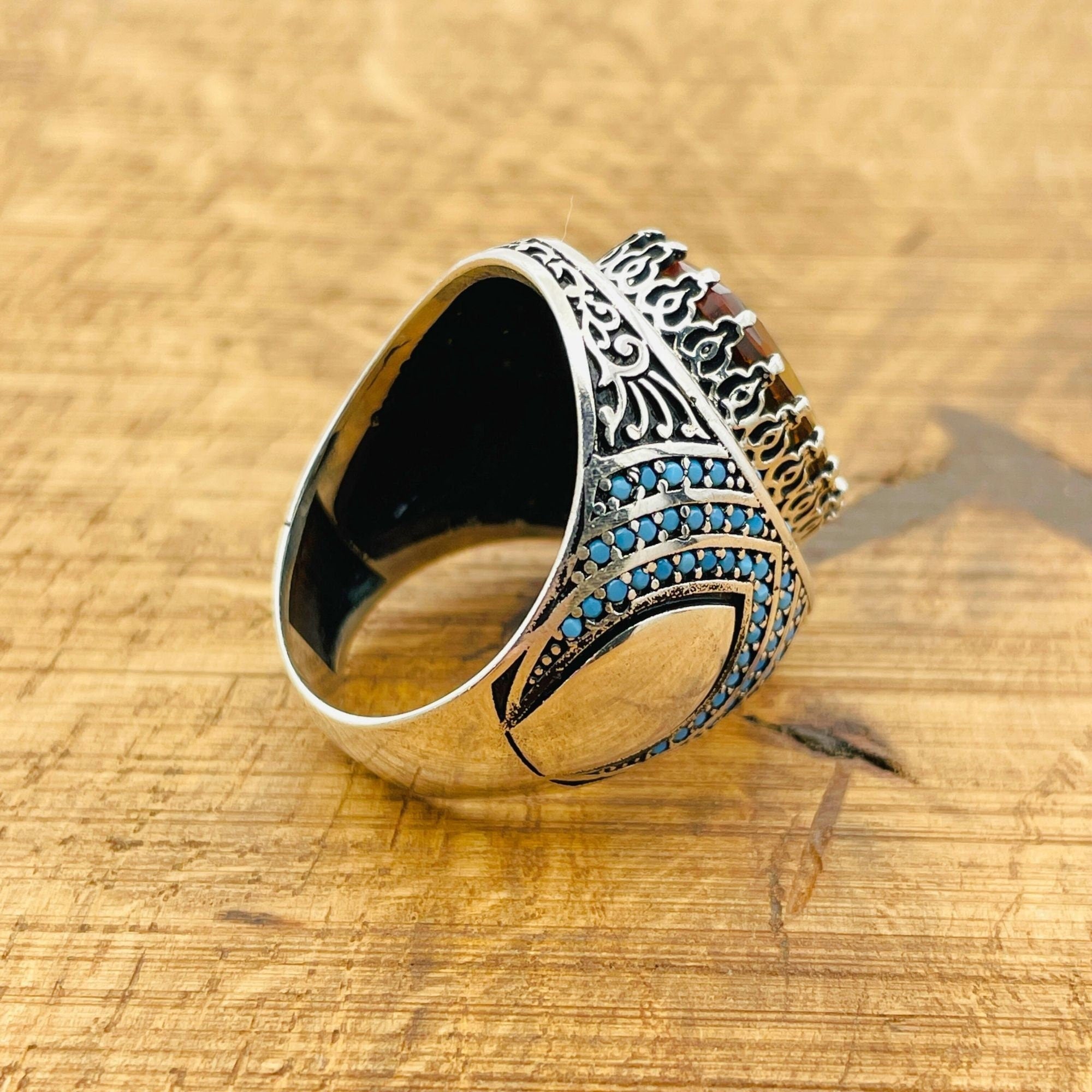 Handcrafted Ottoman Sterling Silver Men's Ring | Color-Changing Zultanite | Luxury Gift for Him