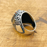 Exquisite Handmade Ottoman Sterling Silver Men's Ring with Hypnotic Color-Changing Zultanite Stone