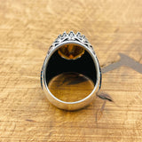 Exquisite Handmade Ottoman Sterling Silver Men's Ring with Hypnotic Color-Changing Zultanite Stone