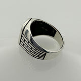 Handmade Turkish 925 Sterling Silver Men's Ring - Unique Stoneless Classic Gift with Box