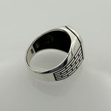 Handmade Turkish 925 Sterling Silver Men's Ring - Unique Stoneless Classic Gift with Box