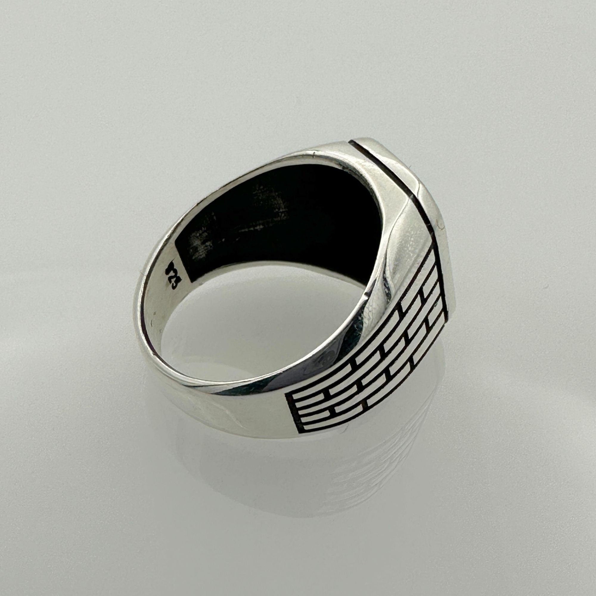 Handmade Turkish 925 Sterling Silver Men's Ring - Unique Stoneless Classic Gift with Box