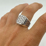 Handmade Turkish 925 Sterling Silver Men's Ring - Unique Stoneless Classic Gift with Box