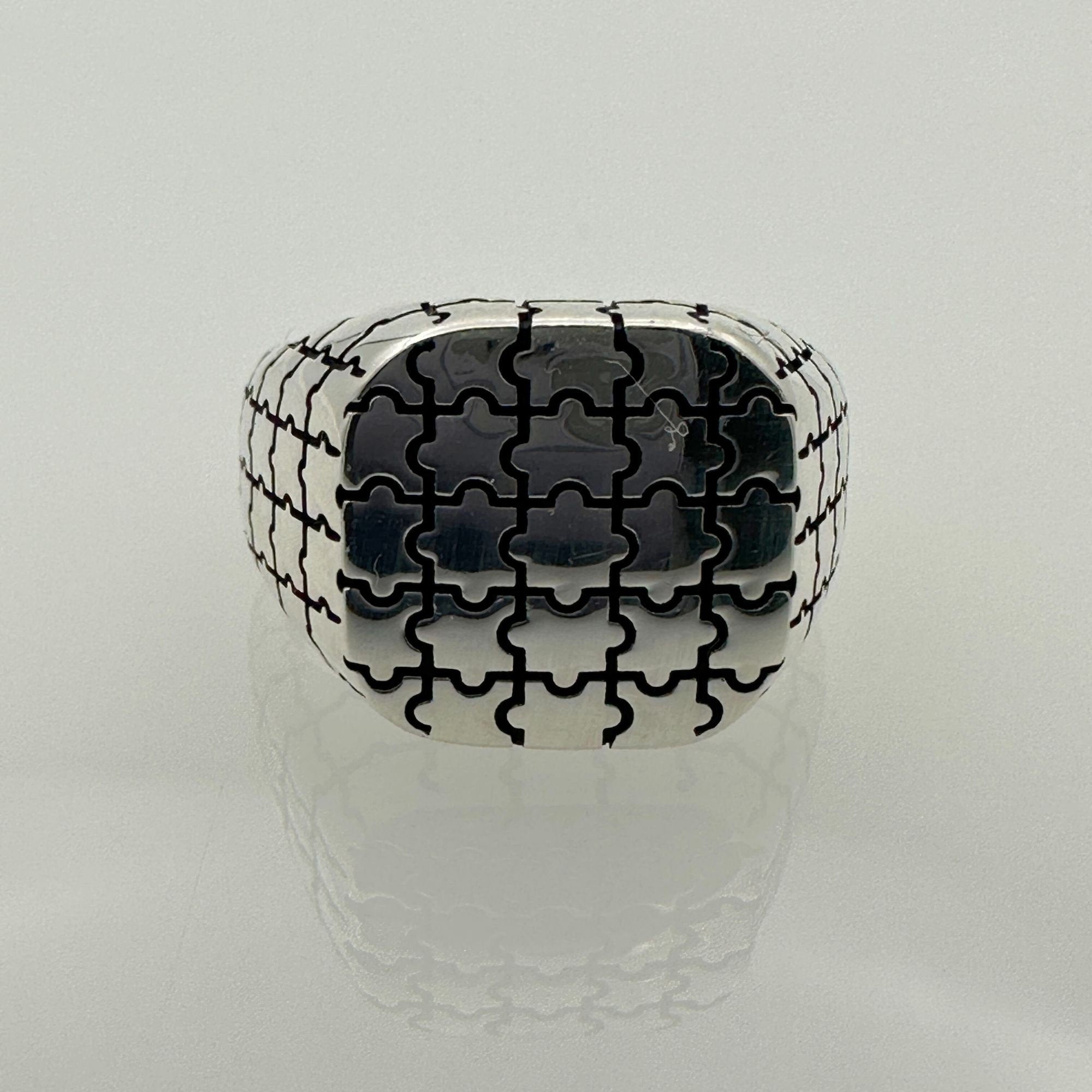 Men's 925 Sterling Silver Puzzle Ring | Unique Turkish Handmade Artisan Craft