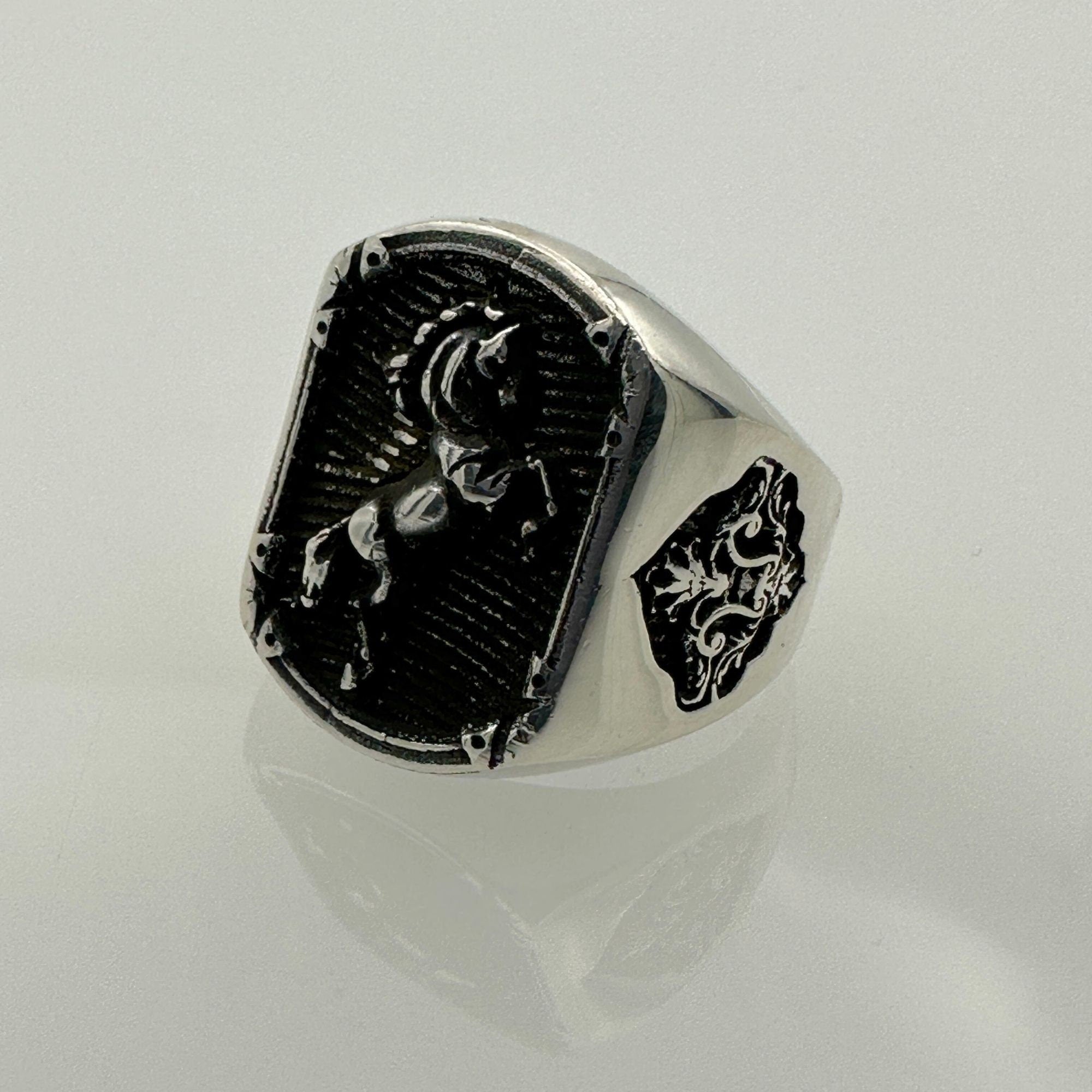 Men's Unique Handmade 925 Sterling Silver Horse Design Ring