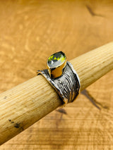 خاتم فضة بيريدوت للنساء