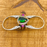 Handmade 925 Sterling Silver Reversible Ring with Dual Emerald & Onyx Gemstones | Two-in-One Customizable Design