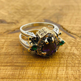 Unique Reversible Amethyst & Citrine Ring | Two-in-One 925 Sterling Silver Women's Gift Jewelry