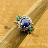 Unique Reversible Amethyst & Citrine Ring | Two-in-One 925 Sterling Silver Women's Gift Jewelry