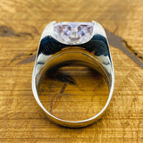 Elegant Handmade White Zircon Ring for Women - Genuine 925 Sterling Silver Stacking Jewelry Gift