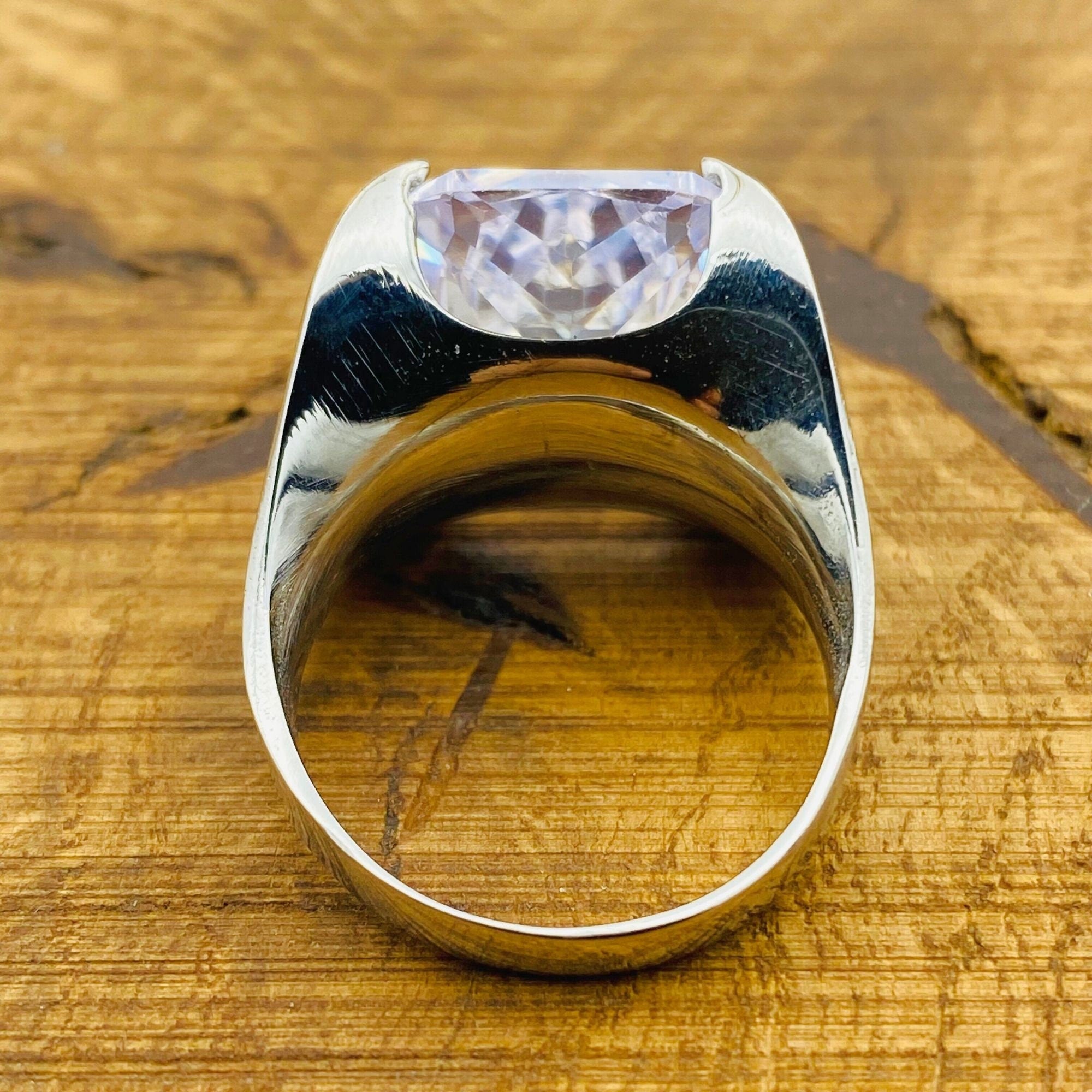 Elegant Handmade White Zircon Ring for Women - Genuine 925 Sterling Silver Stacking Jewelry Gift