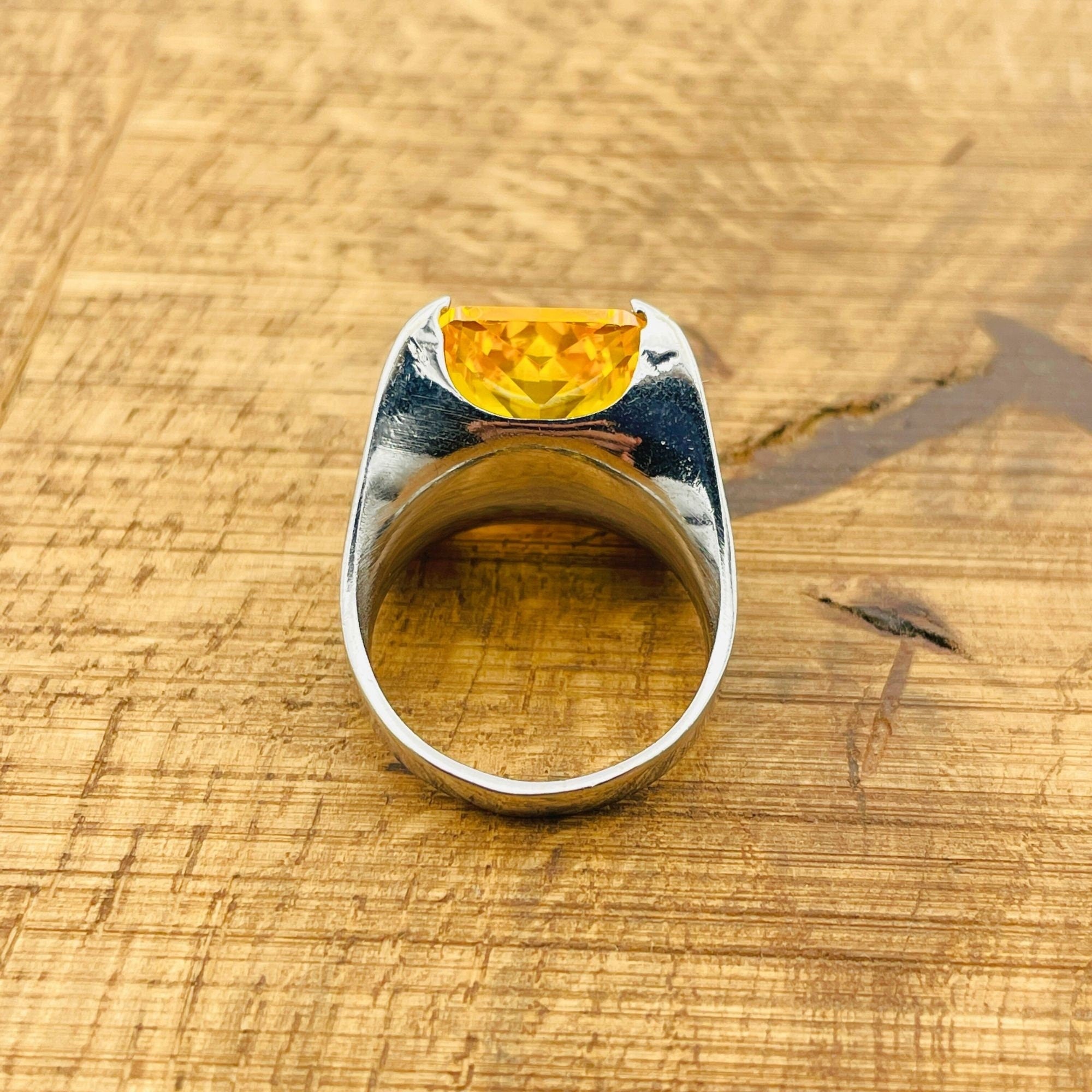 خاتم تكديس أنيق من حجر السترين الطبيعي الفاخر وفضة استرليني 925 للنساء | هدية مجوهرات حجر الميلاد مصنوعة يدوياً