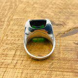 Handcrafted 925 Sterling Silver Emerald Stacking Ring for Women - Genuine Green Gemstone Jewelry