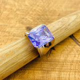 Exquisite Women's Amethyst Stacking Ring - Genuine 925K Sterling Silver Handmade Birthstone Jewelry