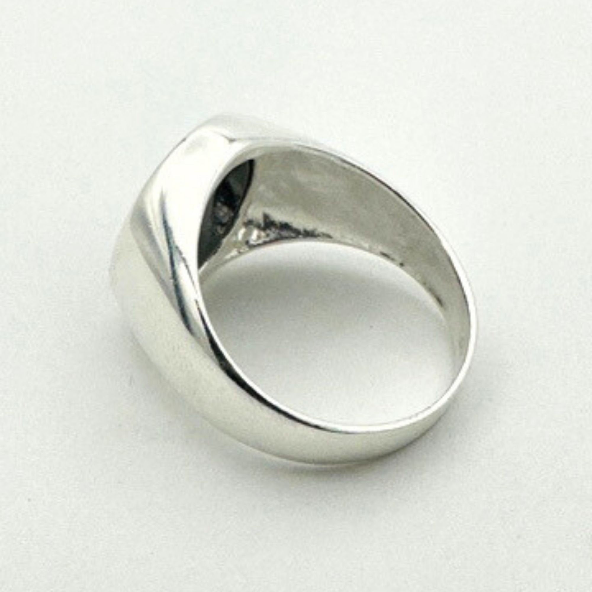 خاتم فضة بحجر العقيق الأسود للرجال