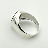 خاتم فضة بيضاوي طبيعي من العقيق الأحمر للرجال