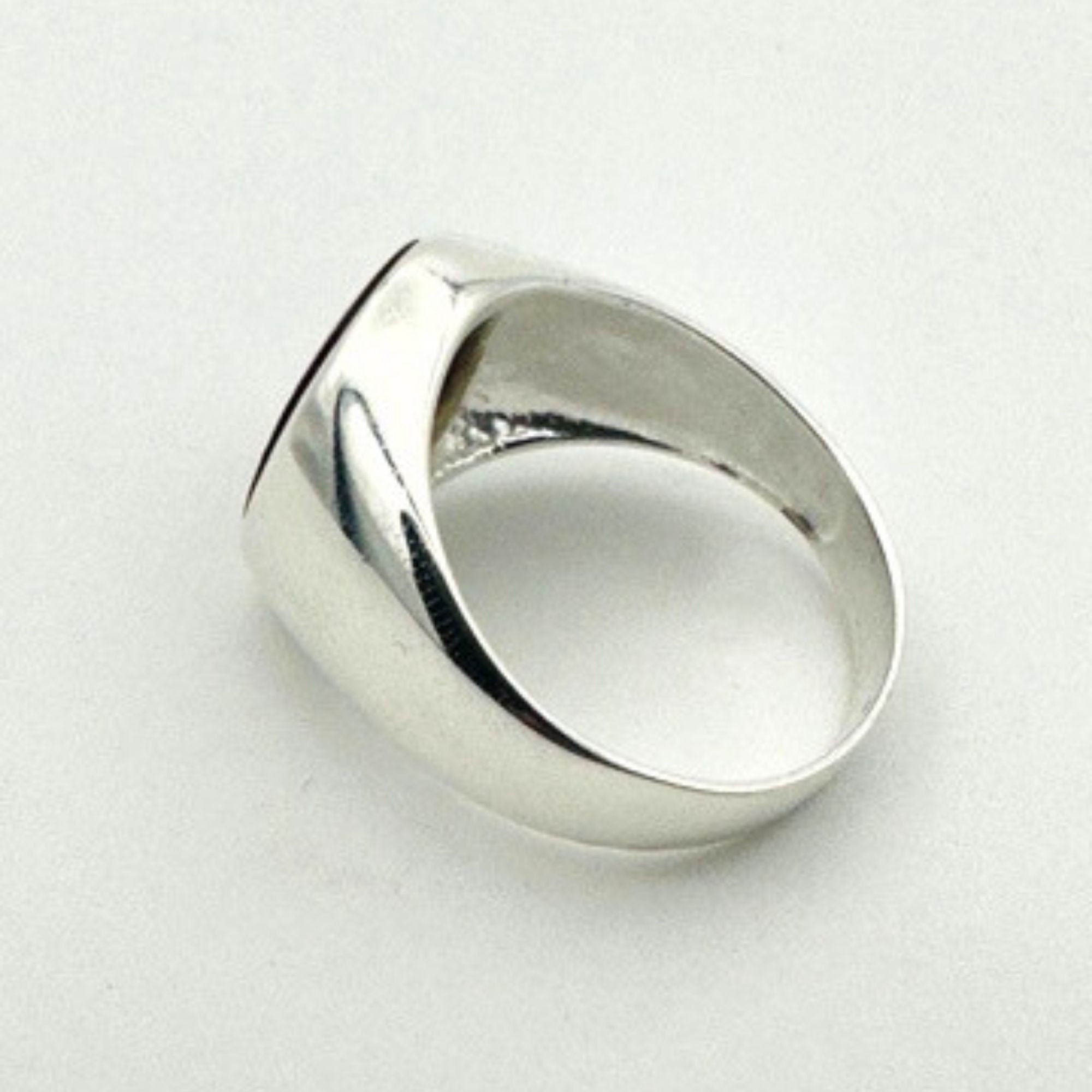 خاتم فضة بيضاوي طبيعي من العقيق الأحمر للرجال