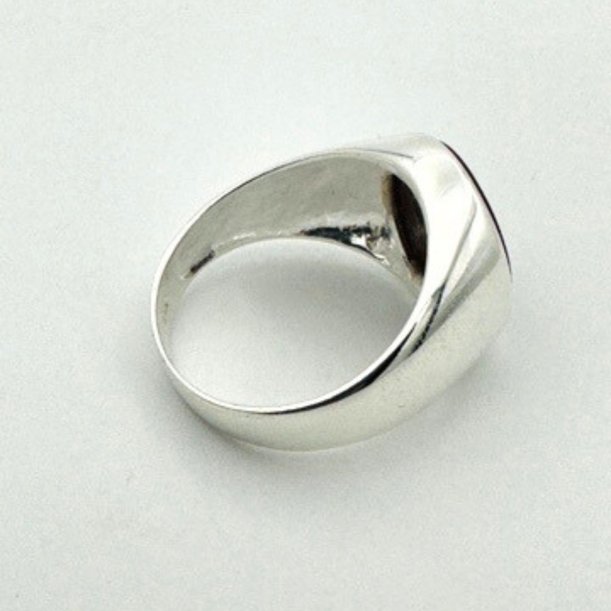 خاتم فضة بيضاوي طبيعي من العقيق الأحمر للرجال